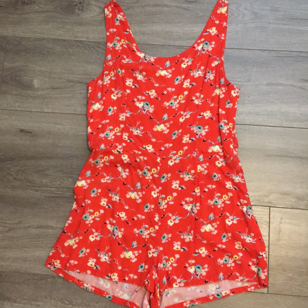 Socialite Orange Floral Romper